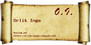 Orlik Inge névjegykártya